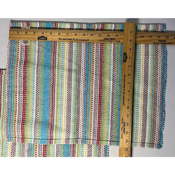 Set of 2 The Pioneer Woman Classic Chunky Stripe Placemat Multicolor 19X14 - Picture 4 of 4